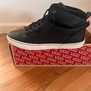 Vans, black leather high top